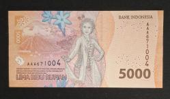Endonezya 5000 Rupiah 2022 ÇİL KAĞIT PARA