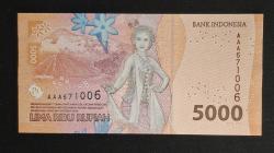 Endonezya 5000 Rupiah 2022 ÇİL KAĞIT PARA