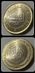 2012 - 1 Lira “Türkçe Olimpiyatları 10.Yıl ”Tedavül Hatıra Para-7 (TCTHM-7.) KM#1281 (T.C Düz)