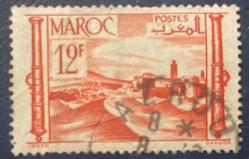 1947.TARİHİ YERLER.FAS (MAROC)TEK PUL   DAMGALI RESİMDEKİ ÜRÜN