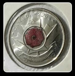 LOT.19 » 2004 - 25 CENT KANADA  “HAŞHAŞ ÇİÇEĞİ HATIRA PARASI” YBMK25H