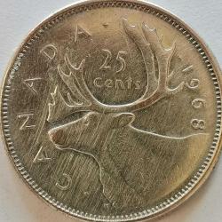 KANADA 1968   25 CENT  GÜMÜŞ  5,83  GRAM