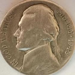 AMERİKA  1943 S    5 CENT   GÜMÜŞ  5  GRAM