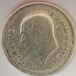 TÜRKİYE  1936  25  KURUŞ  GÜMÜŞ  3 GRAM