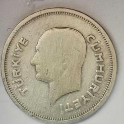 TÜRKİYE  1935  50  KURUŞ  GÜMÜŞ  6 GRAM