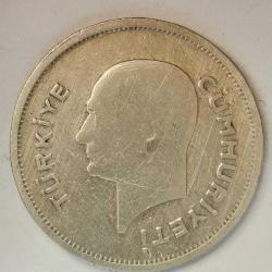 TÜRKİYE  1935  50  KURUŞ  GÜMÜŞ  6 GRAM