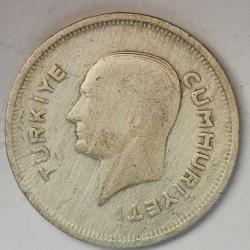 TÜRKİYE  1935  50  KURUŞ  GÜMÜŞ  6 GRAM