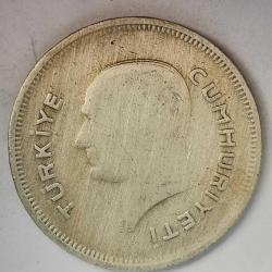 TÜRKİYE  1936   50  KURUŞ  GÜMÜŞ  6 GRAM