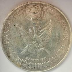 TÜRKİYE  1960   10 LİRA   GÜMÜŞ  15   GRAM  HATIRA   27 Mayıs 1960 Devrimi