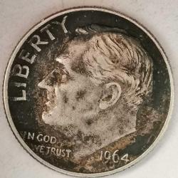 AMERİKA  1964    1  DIME  GÜMÜŞ 2,5 GRAM