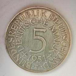 ALMANYA  1951   5  MARK    GÜMÜŞ 11,2  GRAM