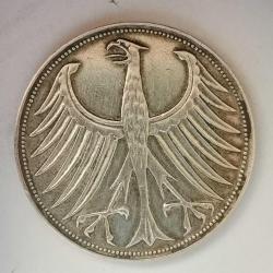 ALMANYA  1951   5  MARK    GÜMÜŞ 11,2  GRAM