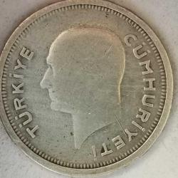 TÜRKİYE  1936  25 KURUŞ  GÜMÜŞ  3 GRAM