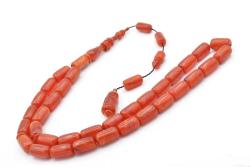 Mehmet Hızarcı Usta İşçilikli Hareli Turuncu Sıkma Kehribar Tesbih