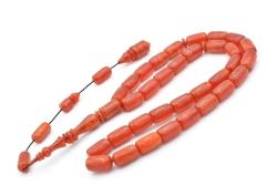 Mehmet Hızarcı Usta İşçilikli Hareli Turuncu Sıkma Kehribar Tesbih