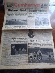 Cumhuriyet Gazetesi - 7 Nisan 1940 - fedakarlıkta müsavat yazan Nadir Nadi Başmakale - ham madde sıkıntısı çeken meşhur Alman Krupp fabrikasının görünüşü - Almanya'nın mukadderatı Hitler Ordu erkanıyla  temas ederek kati kararlar verecek - İngiliz orduları başkumandanı general İronside teftiş esnasında fotoğraf - Fenerbahçe altay'ı mağlup etti fotoğraf - İzmir'de Galatasaray Altınordu'ya yeniledi - Beşiktaş Muhafızgücüne kaybetti - Ticaret vekili Nazmi Topçoğlu Dün İstanbul'a geldi - Japonya'nın kararı Almanya Vladivostok limanını  üs yapamayacak - sağlık bahisleri yazan doktor Rusçuklu hakkı - İş Bankası'nın Londra şubesi  - felsefe fakültesi talebesinin beş çayı fotoğraf - tatarcık yazan Halide Edip eleştirisi Agah Sırrı Levent - Şeref yolu filmi Bugün Melek sinemasında - Shirley Temple Sokak Kızı Saray sinemasında - pazardan pazara Server Bedi - aşk ve macera romanı ilk ve son yazan Esat Mahmut Karakurt - haftalık radyo programı -  Rabia Abdülhamit ve Cemile Ali kristalde