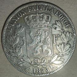 BELÇİKA  1873    5 FRANK   GÜMÜŞ 25 GRAM