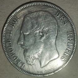 BELÇİKA  1873    5 FRANK   GÜMÜŞ 25 GRAM