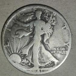 AMERİKA 1941  HALF DOLAR   GÜMÜŞ 12,5 GRAM  Yürüyen Özgürlük Yarım Dolar