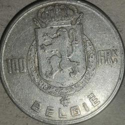 BELÇİKA 1949  100  FRANK    GÜMÜŞ  18  GRAM