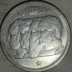 BELÇİKA 1949  100  FRANK    GÜMÜŞ  18  GRAM