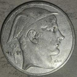 BELÇİKA 1951  50 FRANK  GÜMÜŞ  12,5  GRAM