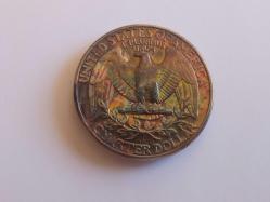USA; QUARTER DOLLAR 1987-D- RENKLİ