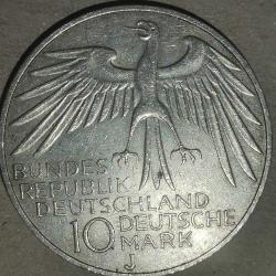 ALMANYA 1972  10  MARK XX Yaz Olimpiyat Oyunları, Münih 1972 - Stadyum  (Gümüş 0.625, 15.5g)