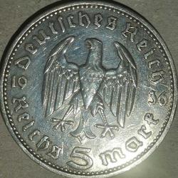 ALMANYA  1934  5  MARK  GÜMÜŞ 13,88 GRAM