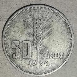 TÜRKİYE 1936  25 KURUŞ  GÜMÜŞ  3   GRAM