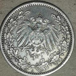 ALMANYA 1918    1/2 MARK   GÜMÜŞ  2,77 GRAM
