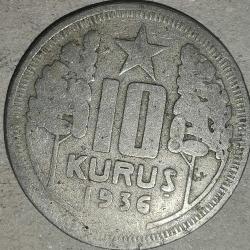 TÜRKİYE  1936  10  KURUŞ