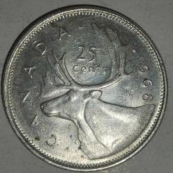 KANADA 1968  25 CENT    GÜMÜŞ  5,83   GRAM
