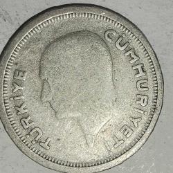 TÜRKİYE  1936  25 KURUŞ  GÜMÜŞ  3 GRAM