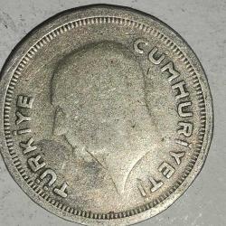 TÜRKİYE  1936  25 KURUŞ  GÜMÜŞ  3 GRAM