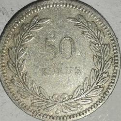 TÜRKİYE  1947   50  KURUŞ  GÜMÜŞ  4 GRAM