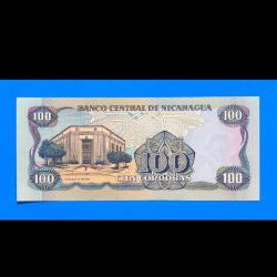 Nikaragua 100 cordoba 1985 Çil Nadir banknot / kağıt para