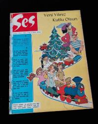Ses Dergisi -1 Ocak 1964- Filiz Akın, Fikret Hakan, Sophia Loren, Orhan Günşiray, Muhterem Nur, Türkan Şoray,  Sophia Loren yılbaşı dilekleri ve haberleri Kapak Walt Disney 