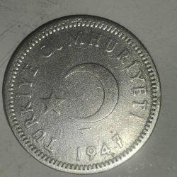 TÜRKİYE 1947  50  KURUŞ   GÜMÜŞ 4 GRAM