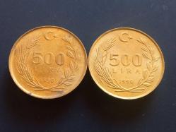 500 LİRA 1990 - ( SEYREK SAÇ VE SIK SAÇ)