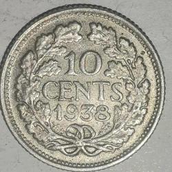 LOT.19 » HOLLANDA  1938  10  CENT    GÜMÜŞ  1,40  GRAM