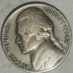 AMERİKA 1943  P   5 CENT     GÜMÜŞ  5  GRAM