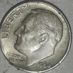 AMERİKA 1964 1 DİME     GÜMÜŞ  2,5  GRAM