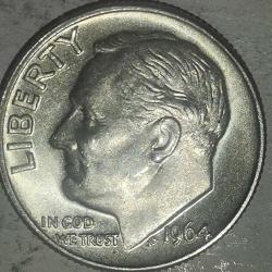 LOT.15 » AMERİKA 1964   1 DİME     GÜMÜŞ  2,5  GRAM