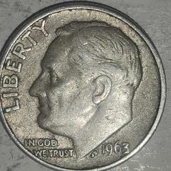 AMERİKA 1963   1 DİME     GÜMÜŞ  2,5  GRAM