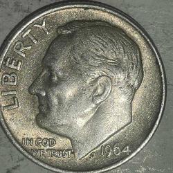 AMERİKA 1964   1 DİME     GÜMÜŞ  2,5  GRAM