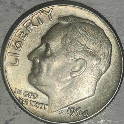 AMERİKA 1964   1 DİME     GÜMÜŞ  2,5  GRAM