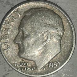 AMERİKA 1957   1 DİME     GÜMÜŞ  2,5  GRAM