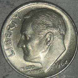 AMERİKA 1964   1 DİME     GÜMÜŞ  2,5  GRAM