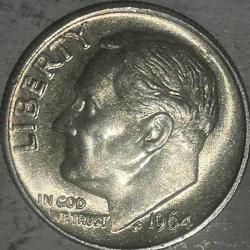 AMERİKA 1964   1 DİME     GÜMÜŞ  2,5  GRAM
